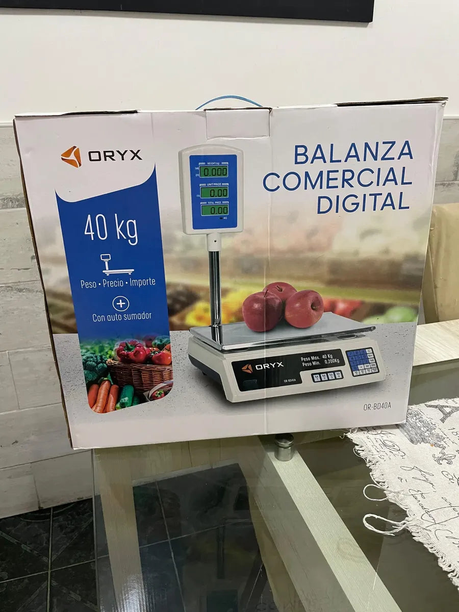 Balanza Comercial Digital Oryx 40kg Con Sumador Y Visor