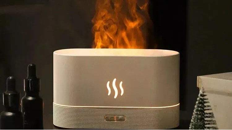 Humidificador Llama Led Aromatizador Difusor Ultrasónico Usb
