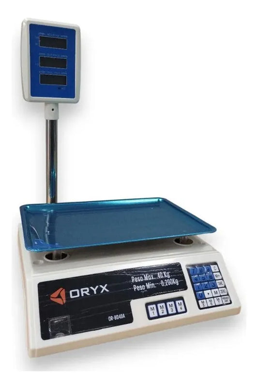 Balanza Comercial Digital Oryx 40kg Con Sumador Y Visor