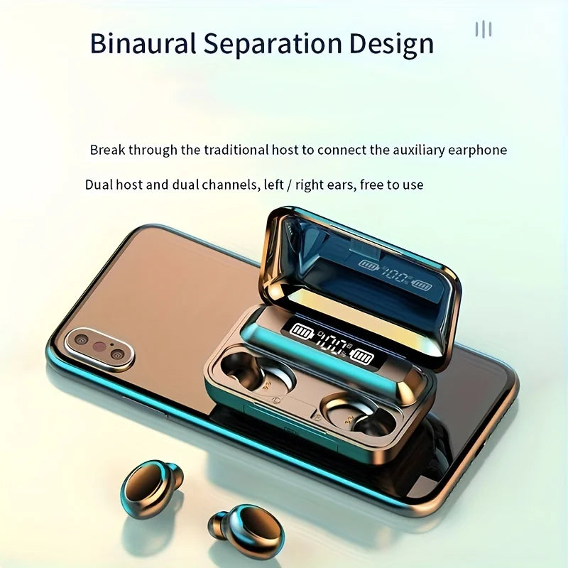 Auriculares inalámbricos nuevos con pantalla LED, control táctil, diseño In-Ear TWS, ideales para deporte, música y juegos, compatibles con iOS y Android.